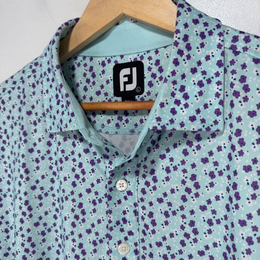 Windermere FootJoy Performance Golf Polo Shirt Men Large Floral All Over Print - Picture 5 of 11